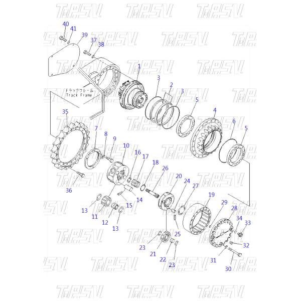 20Y-27-31230 acier de haute précision PC200-7 Excavateur Couverture de lecteur final avec traitement thermique