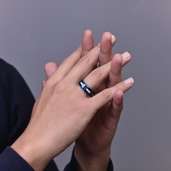 8 mm de bague de mariée en acier inoxydable pour hommes soulageant l'anxiété