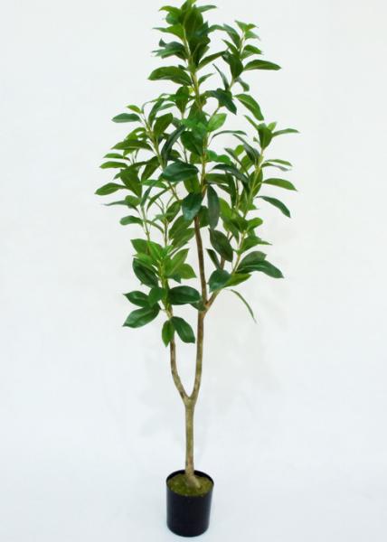 4 Ft Artificial Indoor Plants , Artificial Trees For Living Room Plastic Grow Pot Base