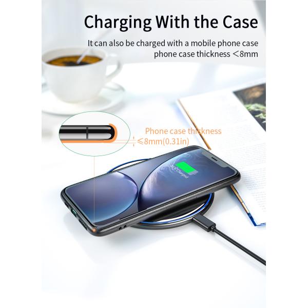 Mirror Desktop Type C Wireless Charger 5W 7.5W 10W 15W Cargadores Para Celulares