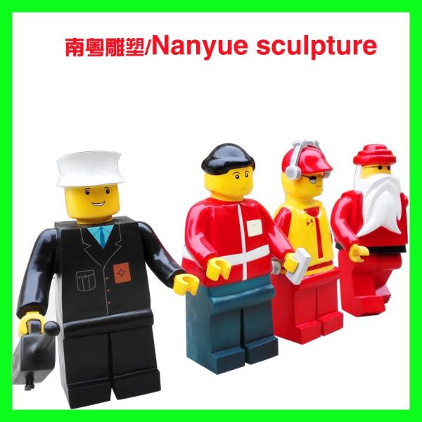 cartoon statue lego character statue   life size colorful  as decoration model in children amusement garden