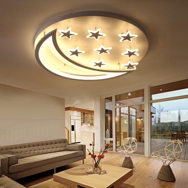 Modern lamp Star and Moon Children Kids Room Bedroom Living Room Chandelier Lighting (WH-MA-100)