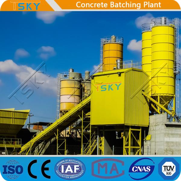 A construção civil pré-fabricou a planta concreta da mistura do grupo 180m3