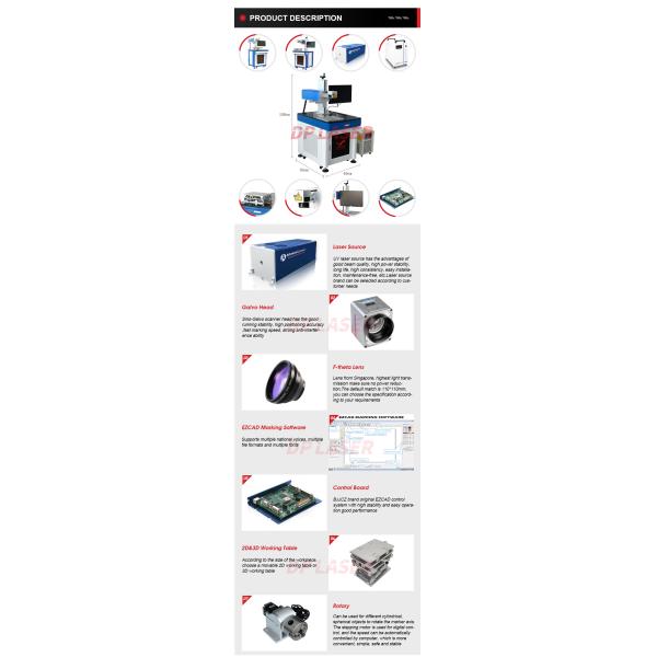 УЛЬТРАФИОЛЕТОВАЯ машина 3W 5W 10W 12W 15W 20W маркировки лазера пластмассы PVC PP PE