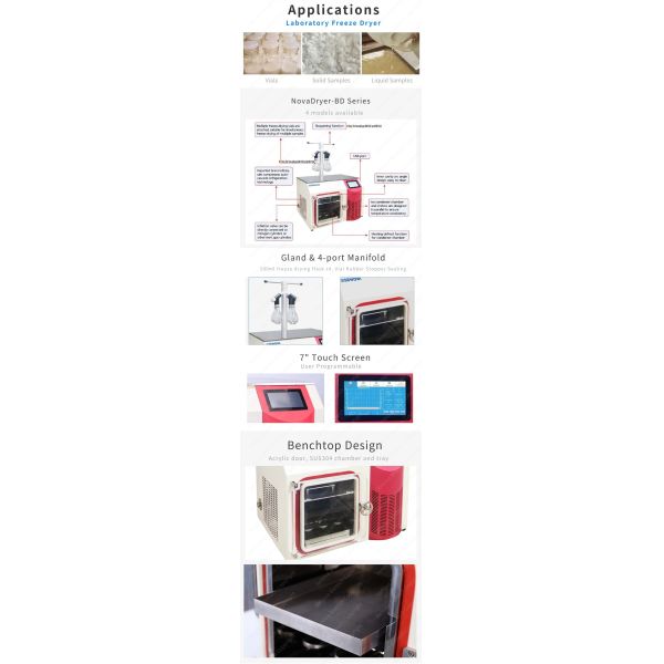 3Kg Programmable Benchtop Lyophilizer Pilot Scale Freeze Dryer