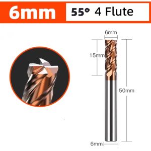 Brocas de fresa de extremo cuadrado de carburo 2-6 flautas 1 mm-20 mm de diámetro para acero