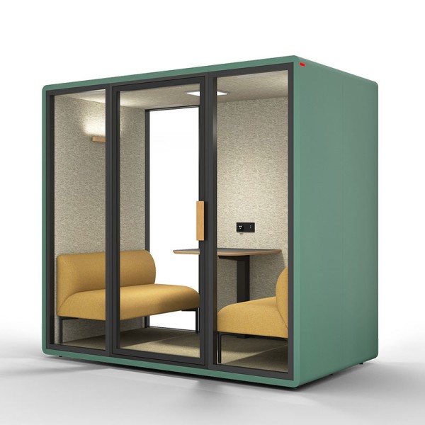 Office Communication Glass Sound Booth Pod For Meeting High Density