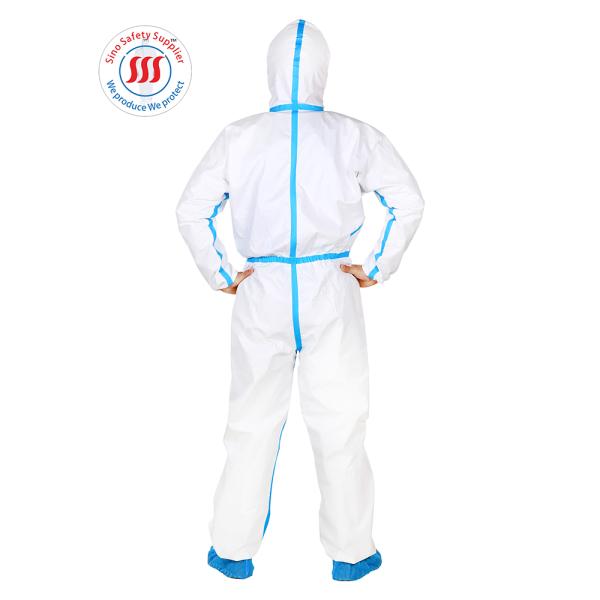 CE PPE EN14605 Type 4 Disposable Coveralls Breathable Hooded Coverall Suit