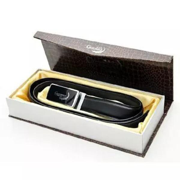 bespoke coffee drawer wallet gift box  leather belt sliding packaging box
