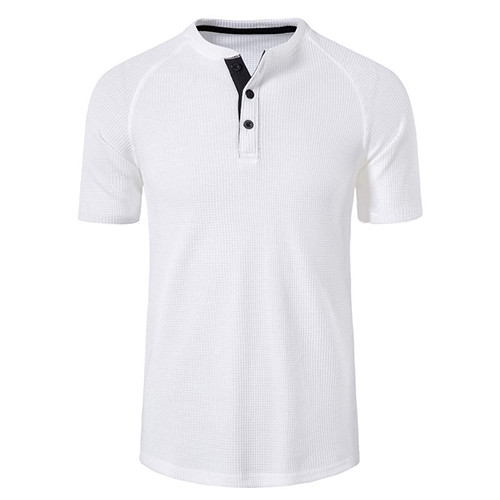 Summer New Cotton Loose Round Neck Men's Short Sleeve Solid T-Shirt