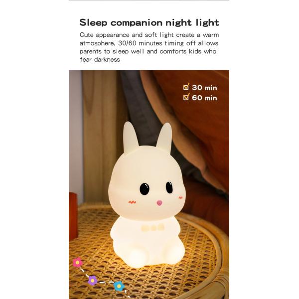 Controle de toque Custom Casa Decorativa Luz luminosa Coelhos Lâmpada Animal Luz noturna LED