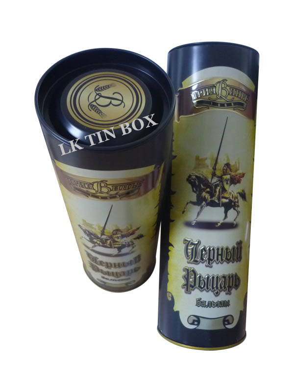 Round Wine Tin Box For Gift Promotion , Metal Cans With Lids FDA SGS LFGB