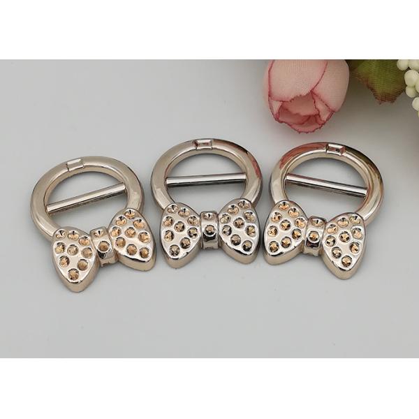 Fashion Accessories Plastic Shoe Buckles With Bow , Decorative Shoe Buckles