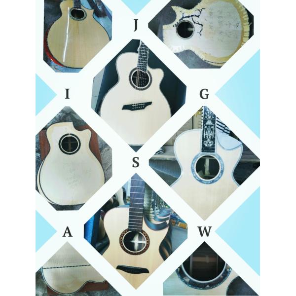 Custom Grand 41 inch Dreadnought Acoustic Guitar in Dark Brown Finish Flamed Maple Back & Sides