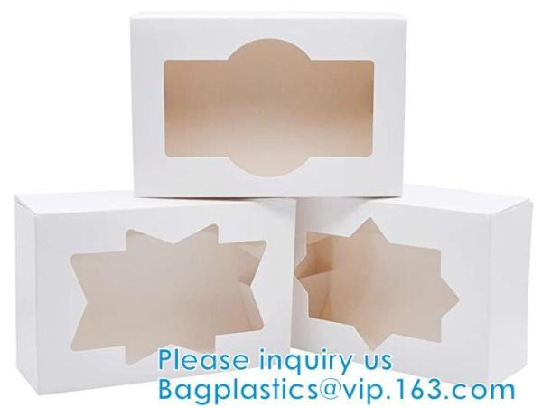 Chocolate Takeaway kraft, Christmas Cookie Bakery Treat Box Set With Window, Cardboard Jewelry shoulder box