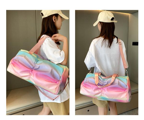 Gym Bag Sports Duffle Bag With Wet Pocket Weekender Overnight Bag With Waterproof Shoe Pouch And Air Hole For Girls Kids Women Travel Foldable Bag