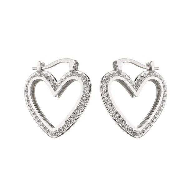 Micro Pave Sterling Silver Hoop Earring