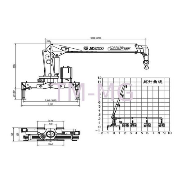 XCMG 5 Ton Telescopic Boom Truck Mounted Crane For Landscape Jobs