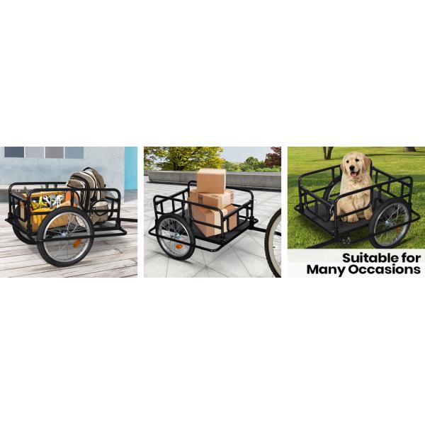 Foldable Bike Cargo Trailer with Bike Hitch, Bicycle Wagon Trailer with 16