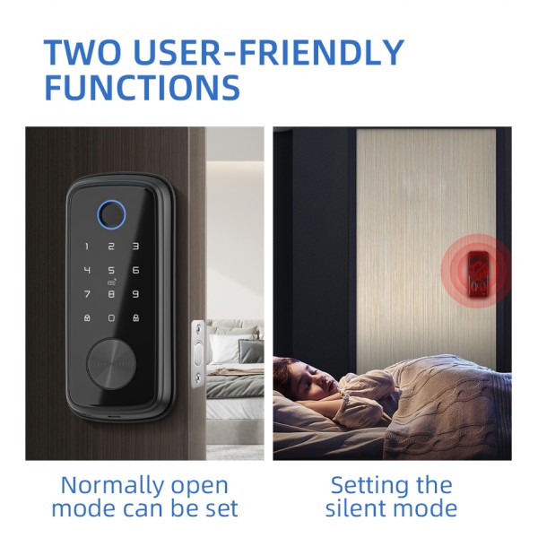 YAGU Hot Selling Supplier Deadbolt Door Lock Ttlock Tuya Smart Locks for Front Door Wi-Fi Keyless Smart Digital Door Lock