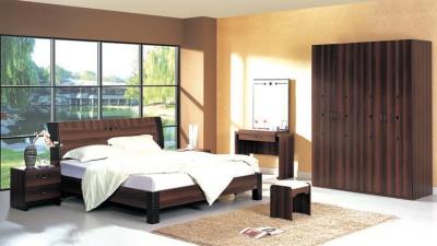 MDF+Paper Home Furniture,Panel Bedroom Set,Wood Bed and Wardrobe,Nightstand,Dresser with Mirror,Amorie,Chest