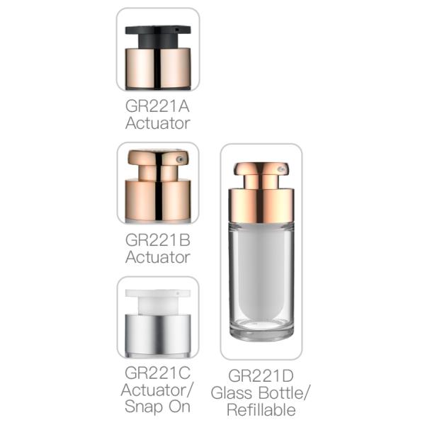 Beauty Product Containers For Cosmetics 15/30/50ml Plastic Pump Bottles GR221A/B/C/D