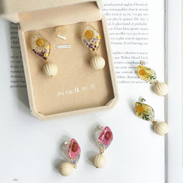 Customized Purple Romance Love Earstud Korea Style Purple Color Earrings Rings With Ball