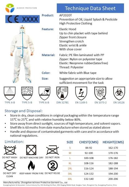 Customized CE Disposable Medical Clothing , Microporous Protective Coverall Suit