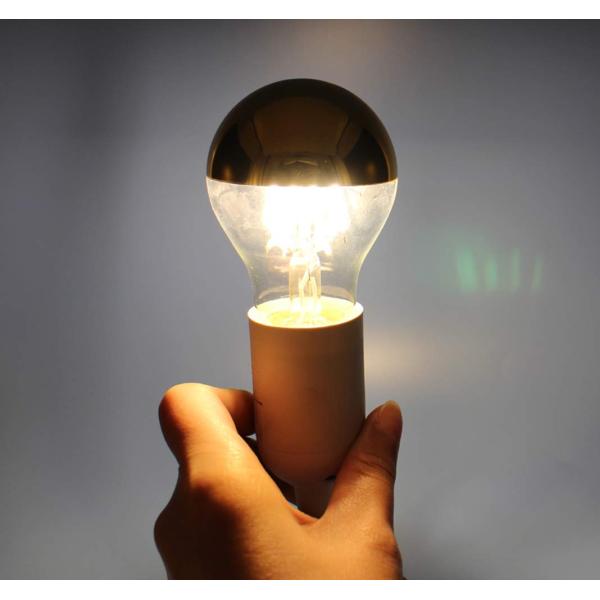 Half Chrome Plating A60 6W Warm White 2700K LED Filament Retro Bulb for E27 Base Type