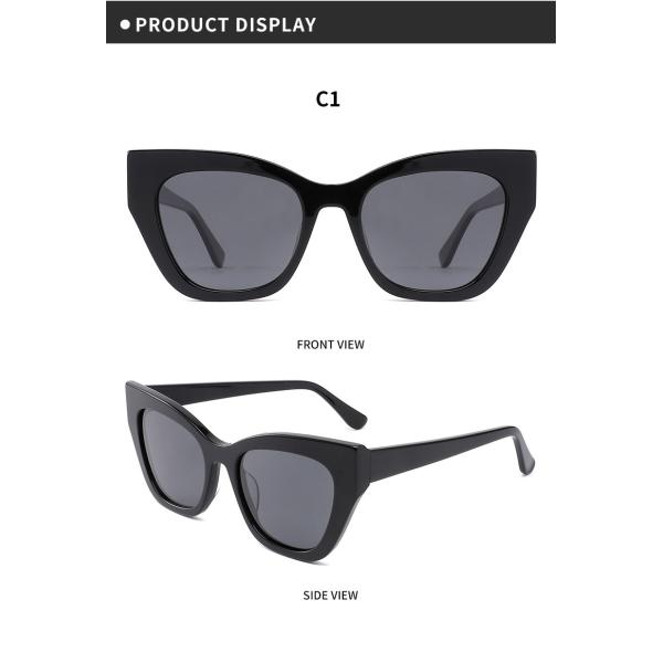 Ацетат солнечных очков 90s Cateye прямоугольника ретро квадратный для женщин