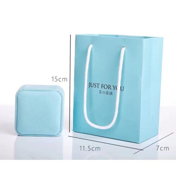 Серый цвет небесно-голубого помоха повторно использовал шкатулки для драгоценностей бумаги 6cm*5cm*4.5cm