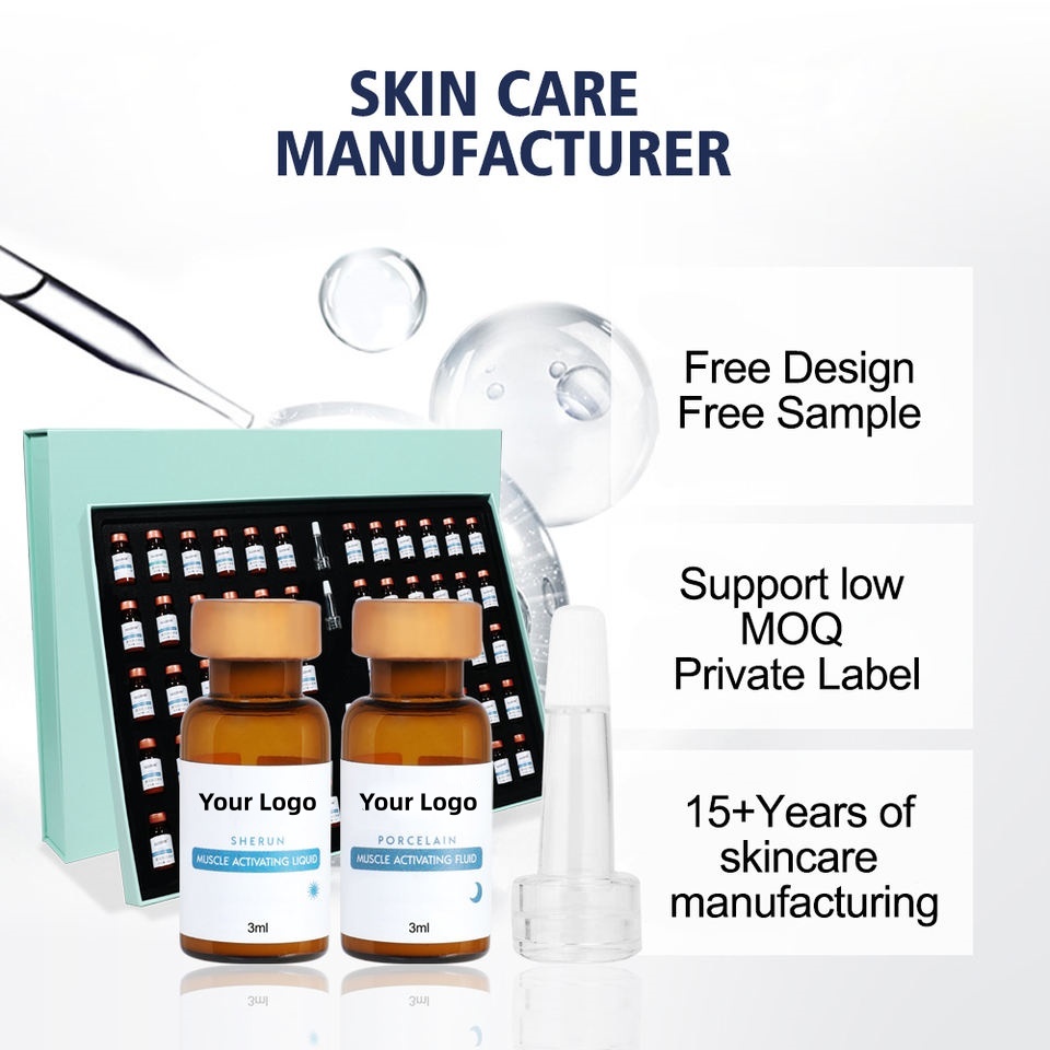 OEM ODM customized brand skin care epidermal growth factor freeze-dried facial essence firming moisturizing cream anti-aging and anti wrinkle facial essence set