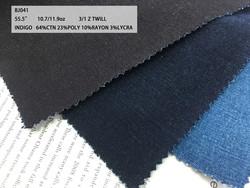 11.9oz 55.5 inch Stonewashed Denim Fabric 64% Cotton 23% Poly 10% Rayon 3% Spandex