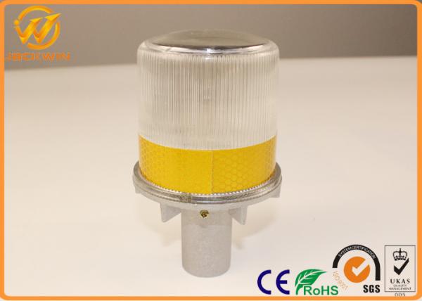 Aluminum Safety Solar Led Flashing Warning Lights White / Yellow / Red / Blue