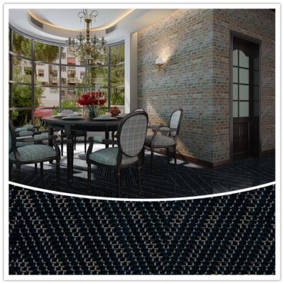 Round Pattern Polyester Woven Vinyl Flooring Black Color Fire Resistant