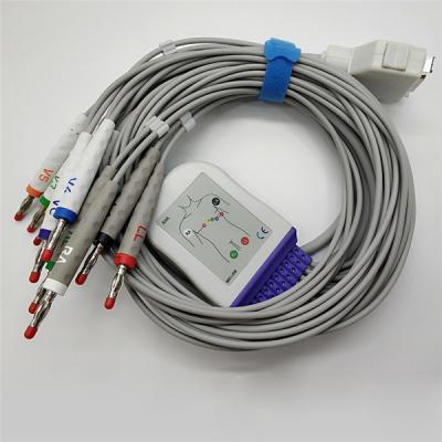 Cabos do ECG de Fukuda Denshi 3mm uma parte com o conector de Pin da banana DB15