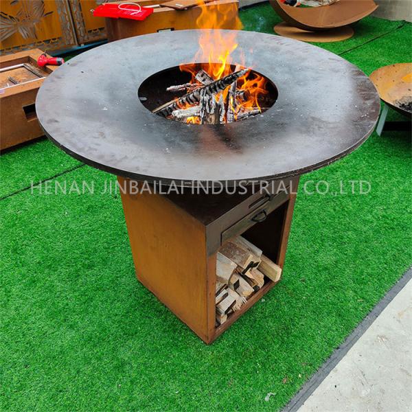 CE Wood Fuel Steel BBQ Grill Outdoor Barbecue Grill 500*500*1000mm