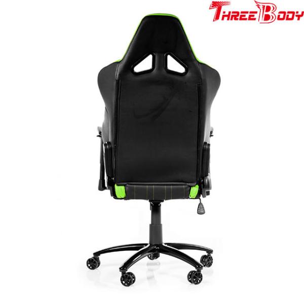 360 Degree Gaming Chair Durable , Black And Green Racing Seat Gaming Chair