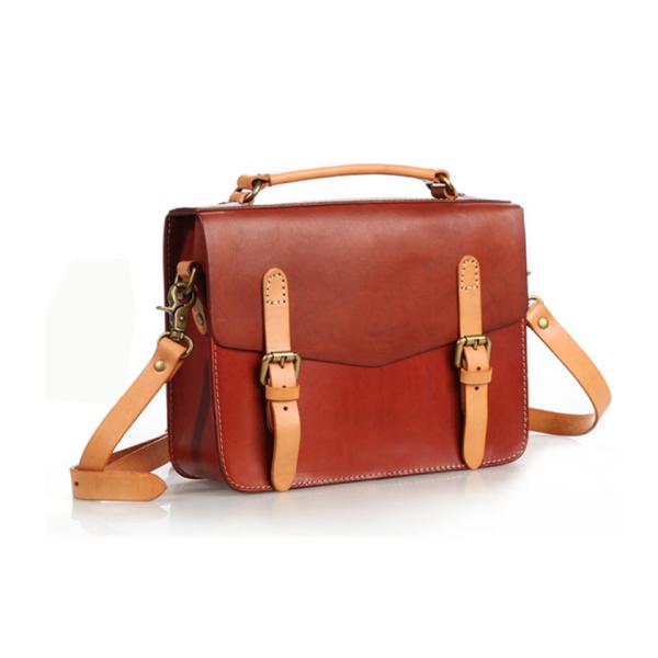 LH-62-3 Handmade Handbags Vintage Briefcase Genuine Leather Ladies Bags