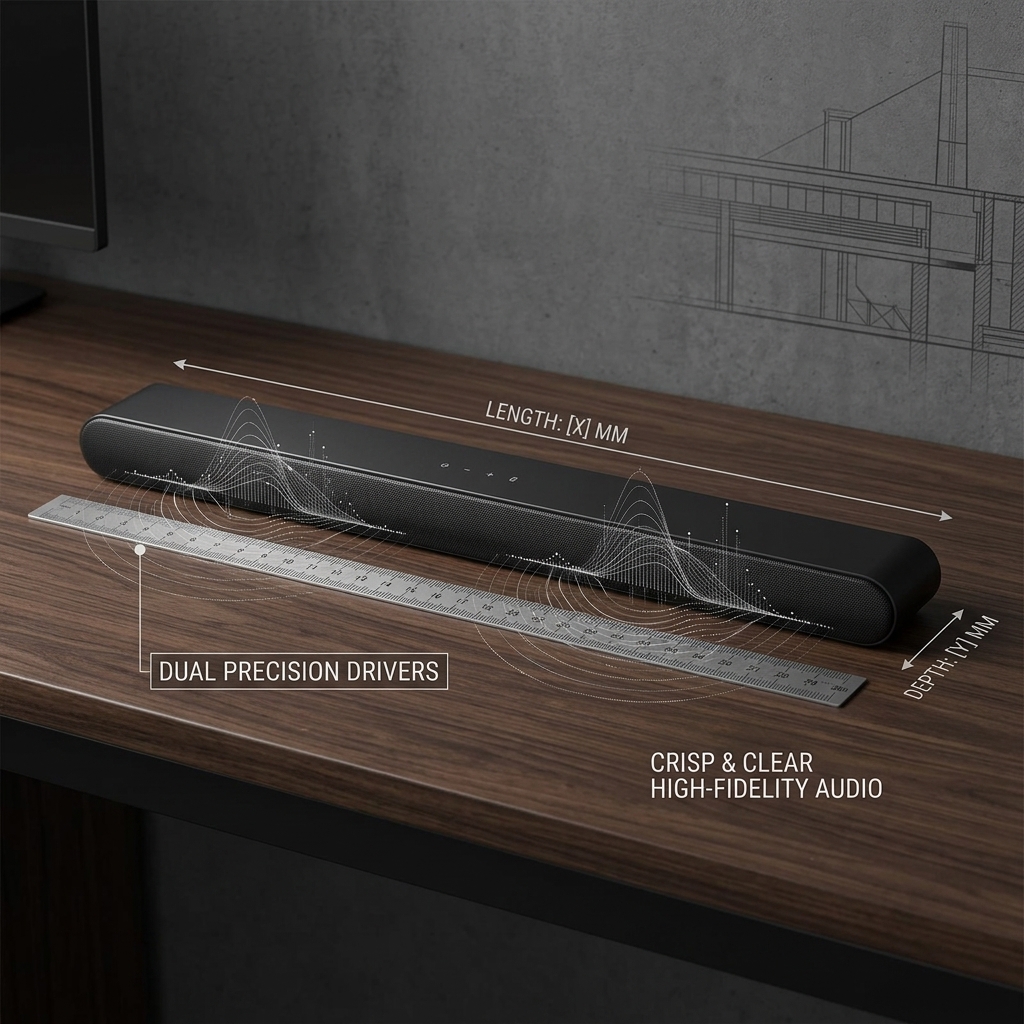 PC waterproof Soundbar Speaker AS1821 45CM RGB Compact Desktop Audio Monitor Speaker Video Calls