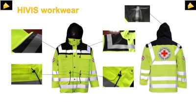 50 revestimentos impermeáveis laváveis industriais do trabalho de Hivis das épocas, revestimento da chuva para o trabalho do salvamento