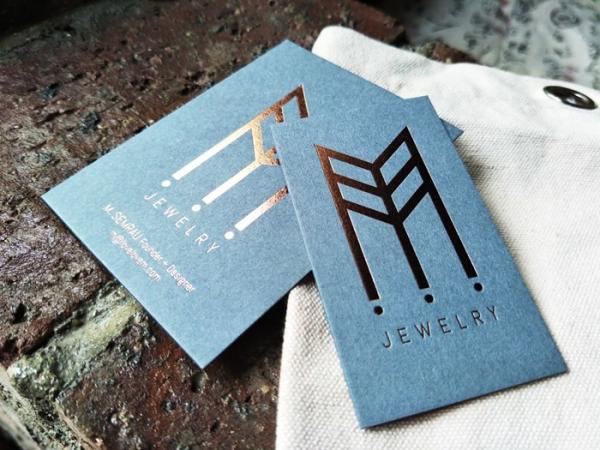 Rose Gold Foil Stamped Business Card Copper Foil Hot Stamped Name Card