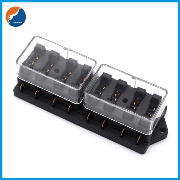 30A DC12V 24V 32V 8 Way Fuse Block PA Base PC Cover ATO Fuse Box