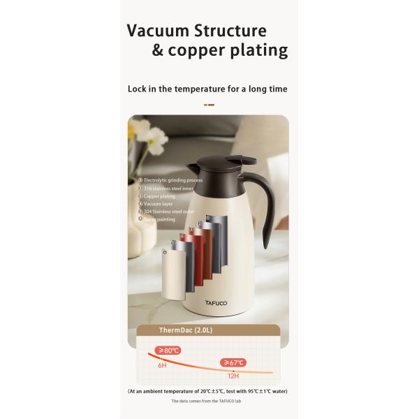 Customized Stainless Steel Vacuum Insulated Hot Water Tank Portable Coffee Pot for Adults