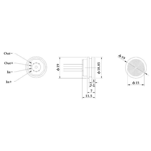 Силиконовый пьезорезистивный датчик давления диафрагмы 5 В