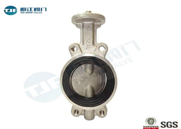 Semi - Disc Wafer Style Butterfly Valve , PN 16 Cast Iron Butterfly Valve
