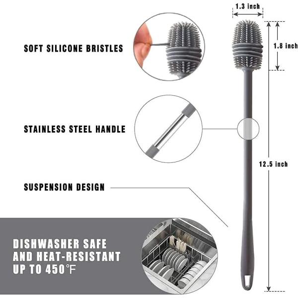 55g Silicone Bottle Brush Cleaning Brush for Hand Washing Water Bottles and Glassware