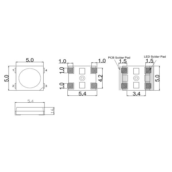 Прокладка DC5V 14.4w 5050SMD 4pin PWM SK6812 RGBW