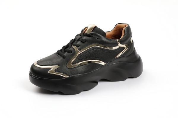 Ladies Athletic Sports Shoes Custom Platform Black Non Slip Shoes