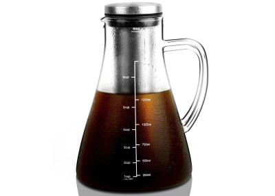 1.5L 304SS Iced Coffee Pitcher , Reusable Transparent Cold Brew Pitcher